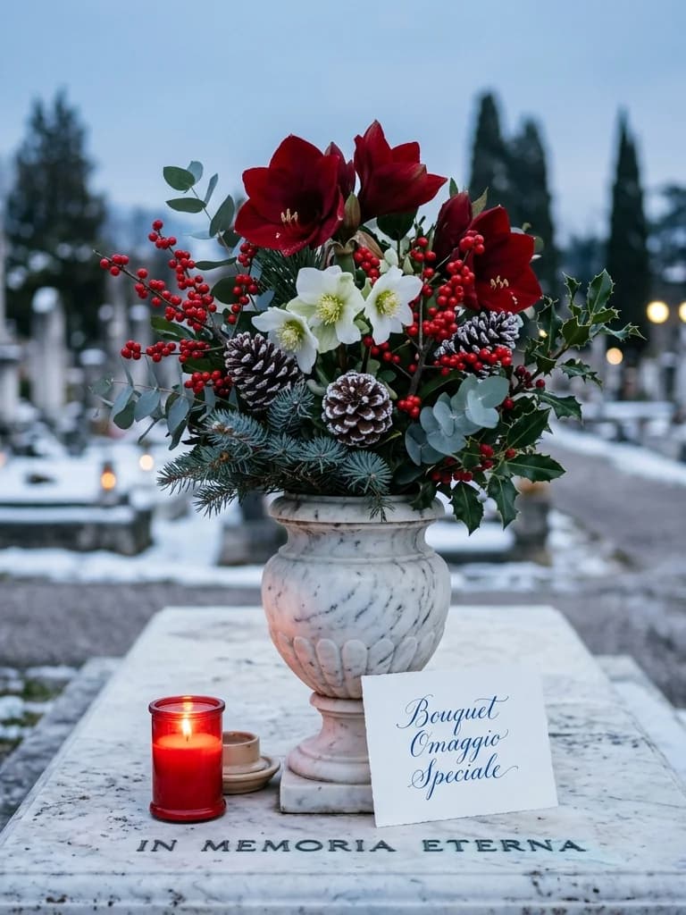 Omaggio Speciale, omaggio floreale con consegna al cimitero, con foto di conferma su WhatsApp